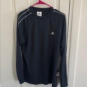 Adidas Black Long Sleeve Top with White Stripes